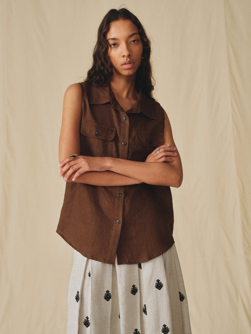 Camisa utilitaria de lino Islet