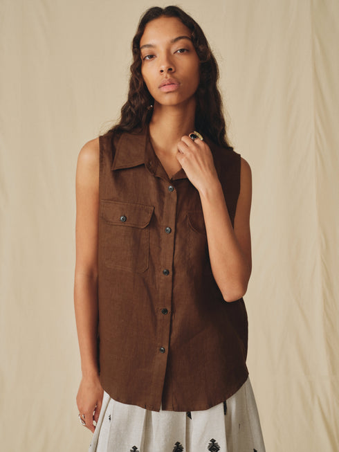 Camisa utilitaria de lino Islet