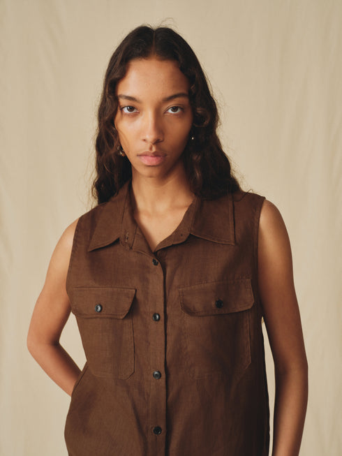 Camisa utilitaria de lino Islet