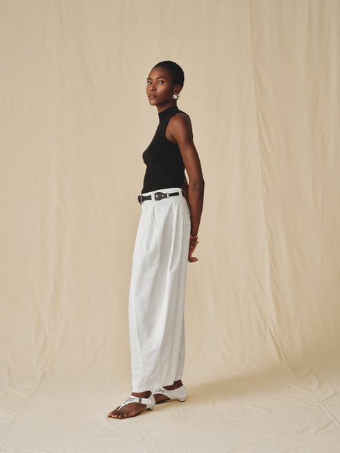 Tencel-Weite Hose mit Gรผrtel