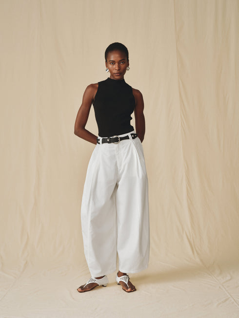 Tencel-Weite Hose mit Gรผrtel
