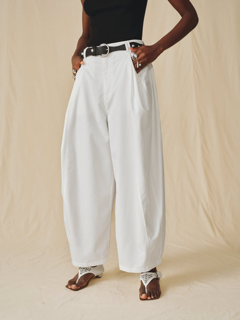 Tencel-Weite Hose mit Gรผrtel