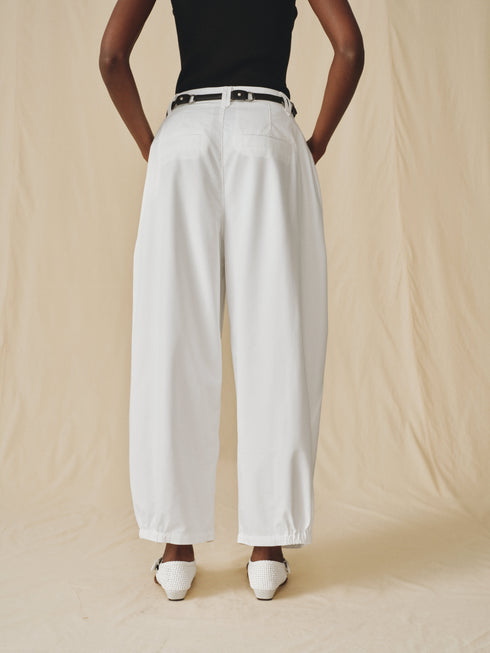 Pantalones anchos con cinturón de Tencel