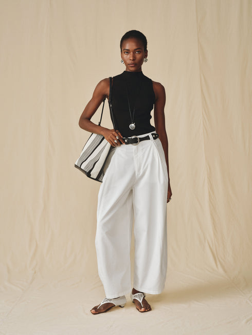 Tencel-Weite Hose mit Gรผrtel