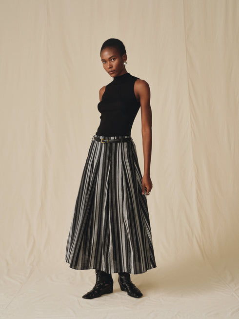 Frost Striped Fluid Skirt