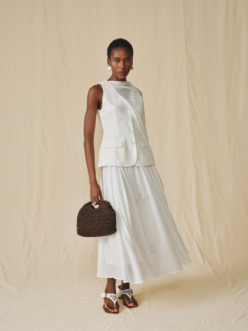 Aeris Embroidered Sheer Skirt