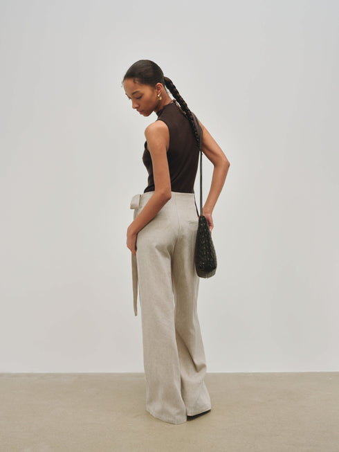 Solace Pantalones de lino cruzados