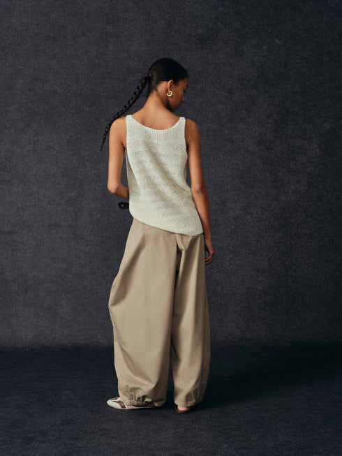 Tencel-Weite Hose mit Gรผrtel