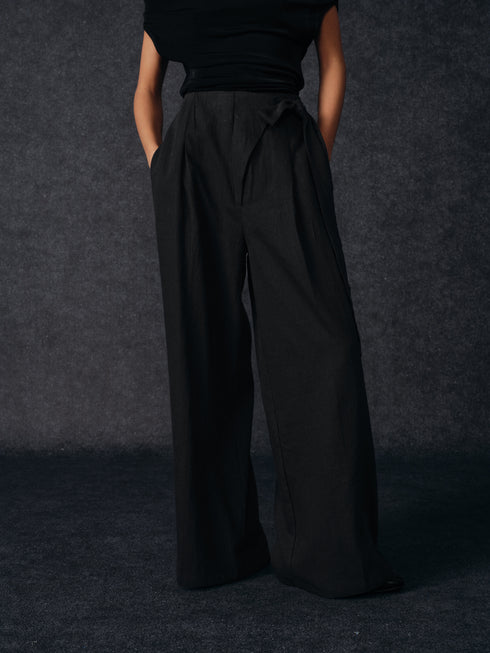 Solace Pantalones de lino cruzados