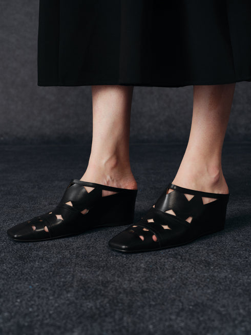 YAOSAN Mules ajourées en cuir