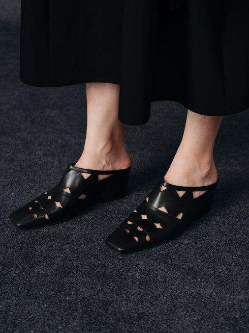 YAOSAN Mules ajourées en cuir
