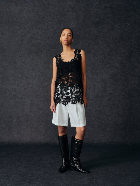 Shorts de lino con pliegue Islet
