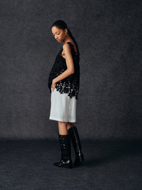 Shorts de lino con pliegue Islet