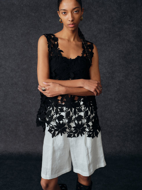Shorts de lino con pliegue Islet