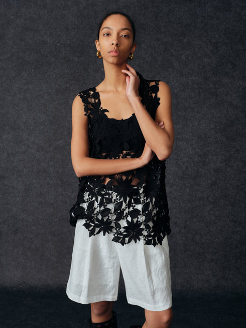 Shorts de lino con pliegue Islet