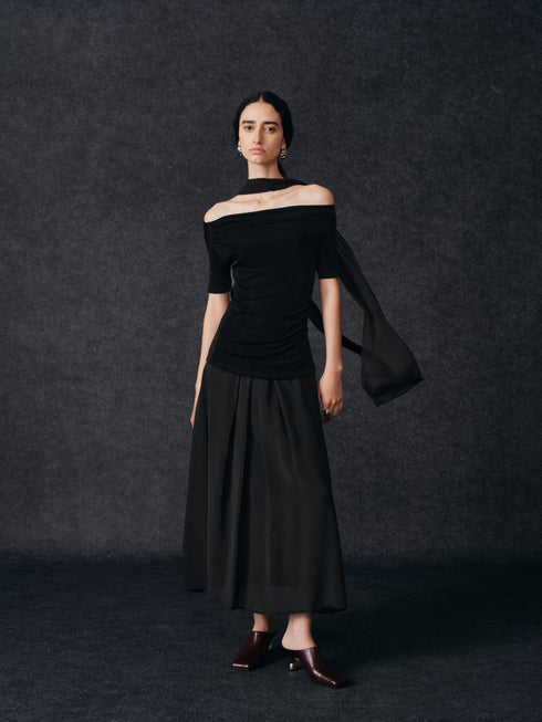 Lune Asymmetric Scarf Top