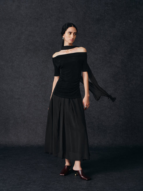 Lune Asymmetric Scarf Top