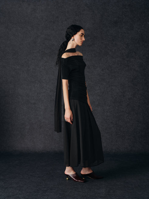 Lune Asymmetric Scarf Top