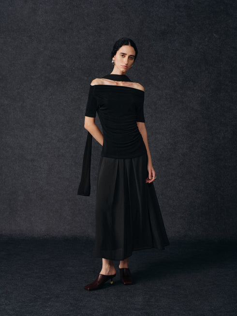 Vapor Pleated Flow Skirt