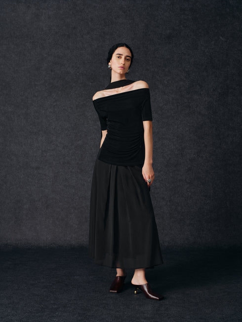 Lune Asymmetric Scarf Top