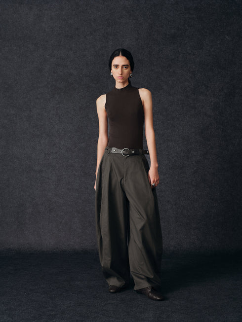 Tencel-Weite Hose mit Gรผrtel
