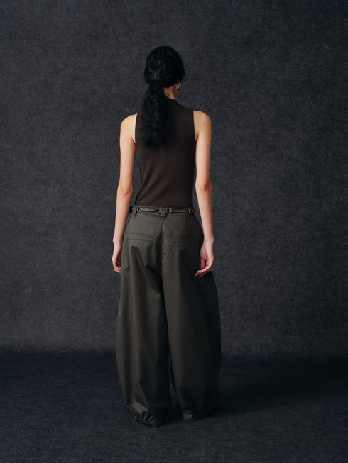 Pantalones anchos con cinturón de Tencel
