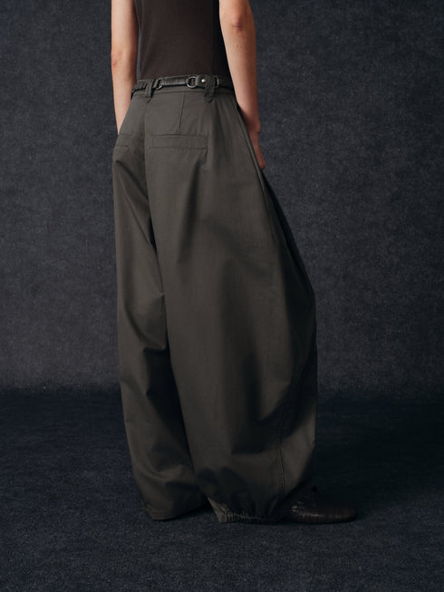 Pantalones anchos con cinturón de Tencel