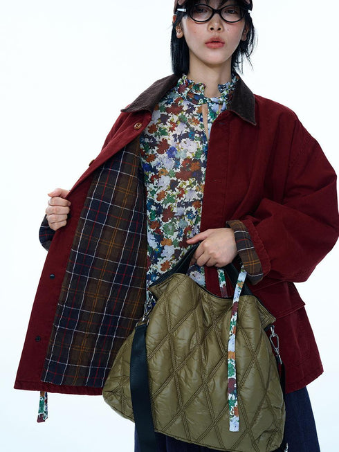 Harbor Contrast-Collar Wool-Blend Jacket