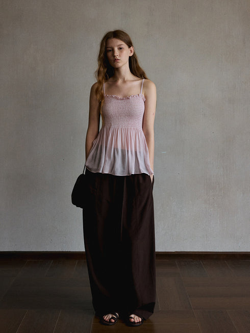 Cinder Shirred Cami