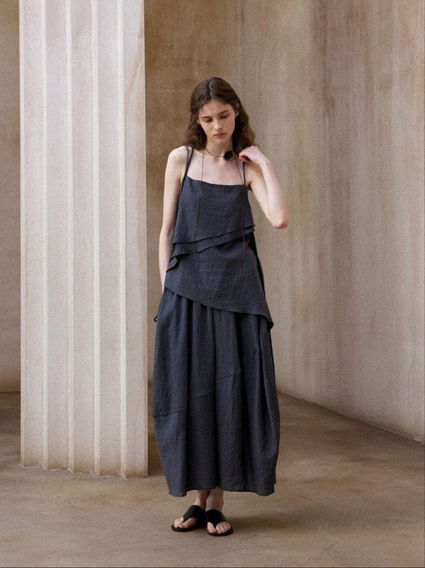 Rika Bulb Skirt - Dark Gray