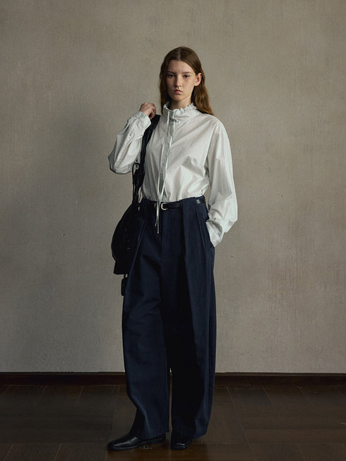 Eira Ruffle-Neck Shirt