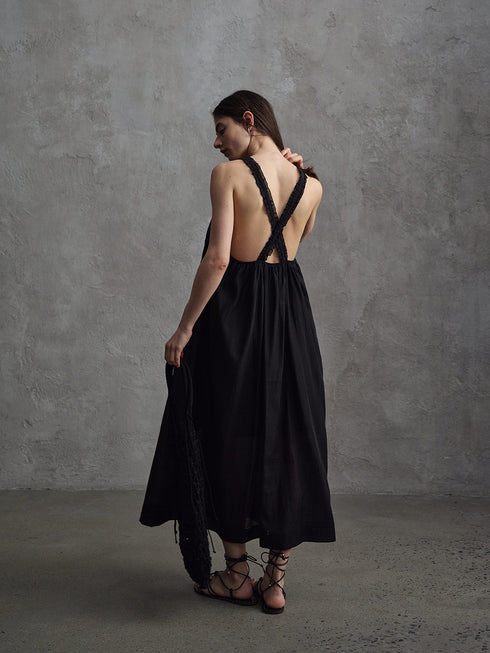 Vapor Embroidered Vest Dress