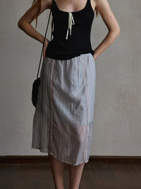Sombra Lace-Trim Skirt