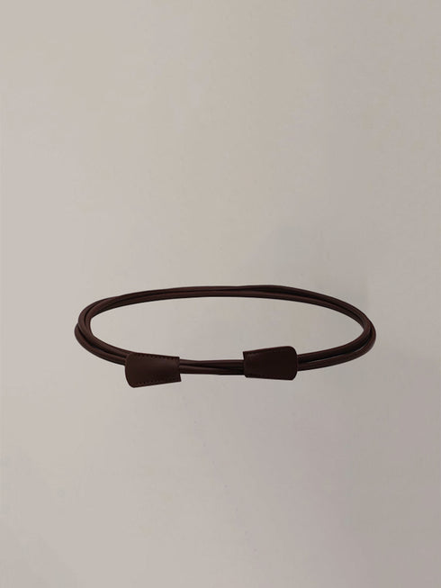 Linear Faux Leather Belt