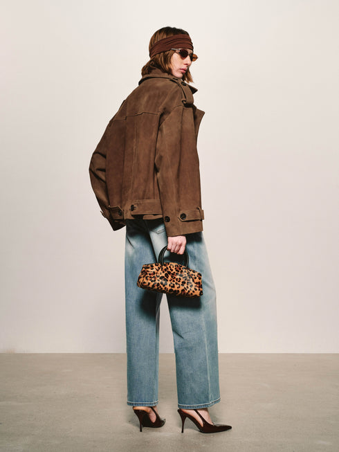 Suede Double-Breasted Caban