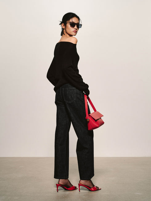 Rigid Cotton Wide-Leg