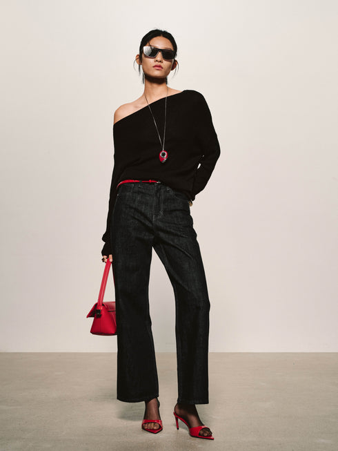 Rigid Cotton Wide-Leg