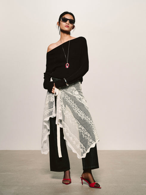 Rigid Cotton Wide-Leg