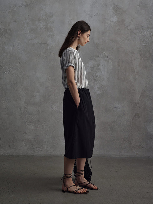 Umber Satin Drawstring Skirt