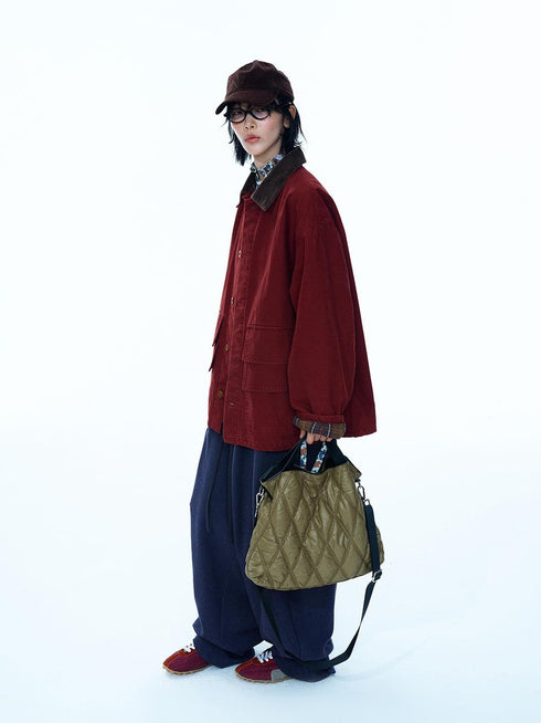 Harbor Contrast-Collar Wool-Blend Jacket