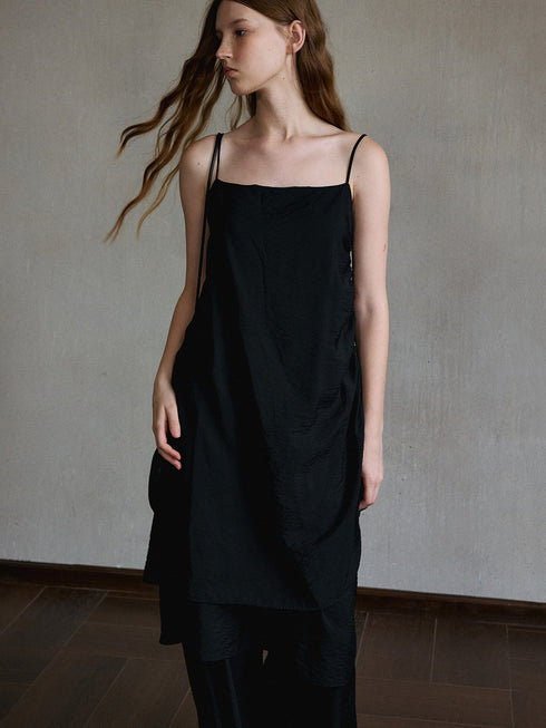 Argent Ruched Slip Dress
