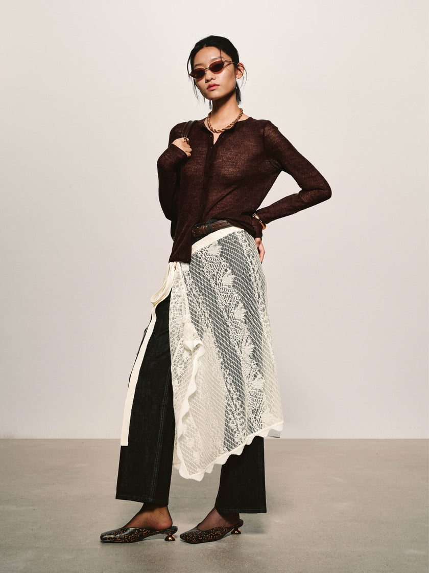 Cárdigan vaporoso transparente