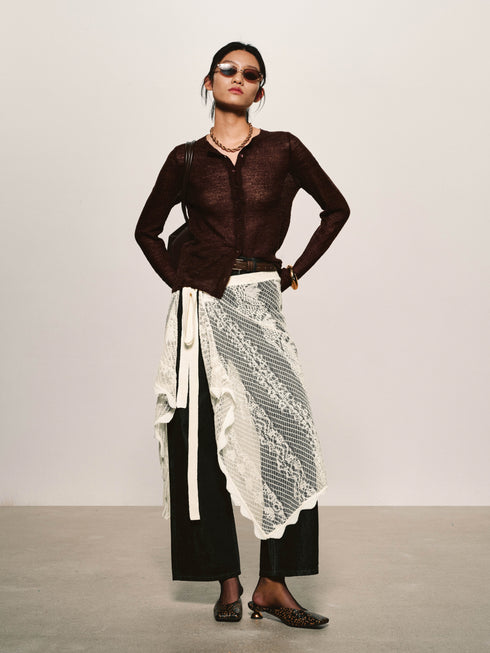 Cárdigan vaporoso transparente