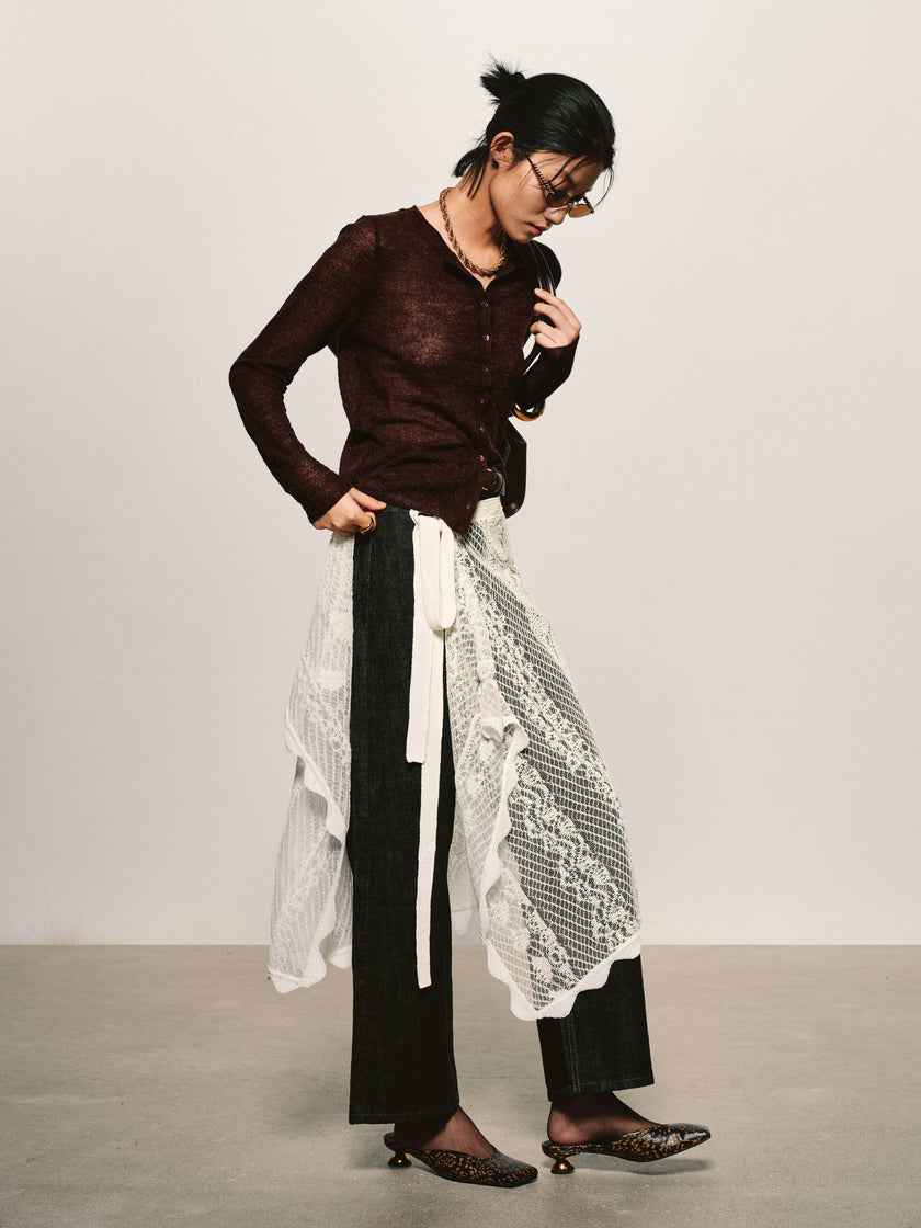 Rigid Cotton Wide-Leg