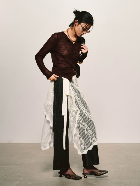 Rigid Cotton Wide-Leg