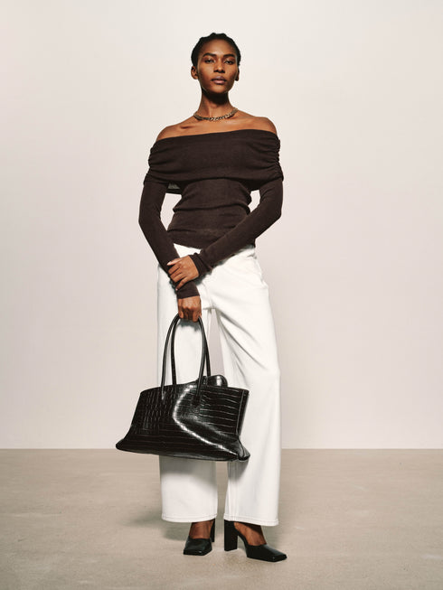 Bardot Folded Wool Top