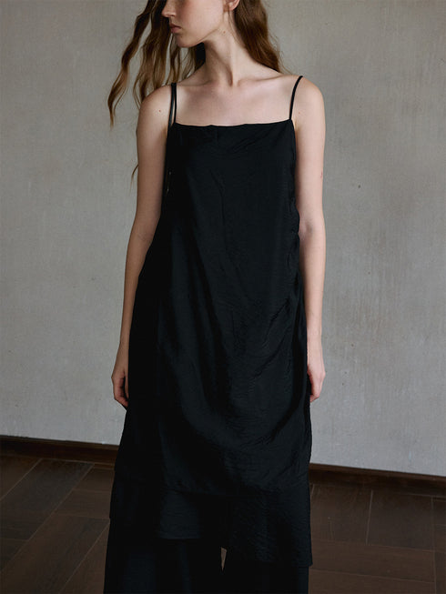 Argent Ruched Slip Dress