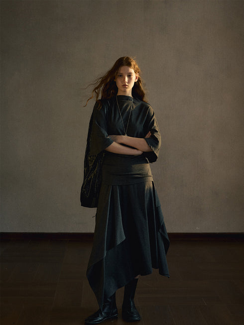 Elara Asymmetric Modal Skirt