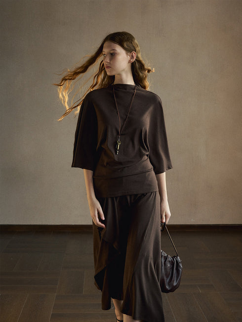 Sera Cape-Sleeve Modal Top