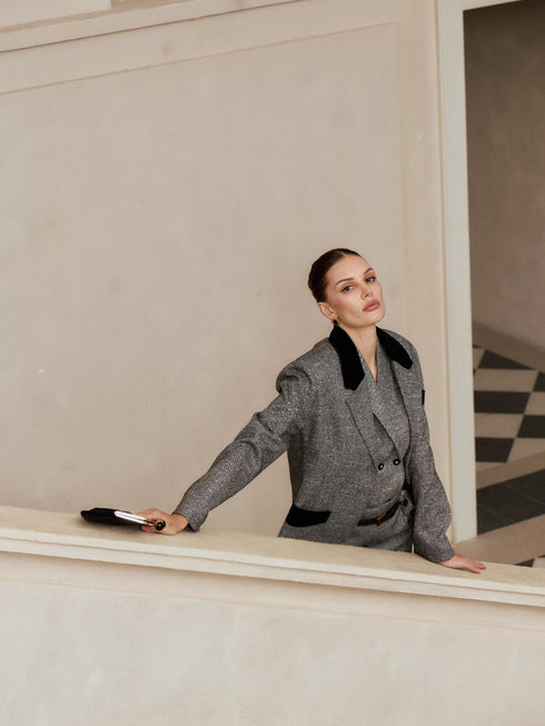 Odel Contrast-Trim Wool Blazer